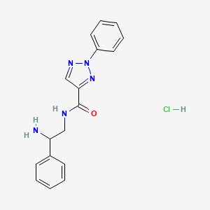 B2558102 N-(2-Amino-2-phenylethyl)-2-phenyltriazole-4-carboxamide;hydrochloride CAS No. 1831687-52-5
