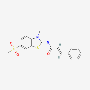 (Z)-N-(3-methyl-6-(methylsulfonyl)benzo[d]thiazol-2(3H)-ylidene)cinnamamide