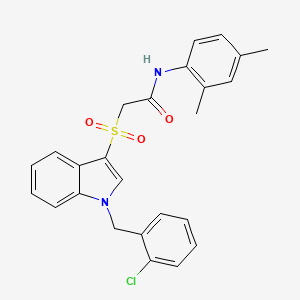 2-[1-[(2-chlorophenyl)methyl]indol-3-yl]sulfonyl-N-(2,4-dimethylphenyl)acetamide