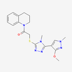 1-(3,4-dihydroquinolin-1(2H)-yl)-2-((5-(3-methoxy-1-methyl-1H-pyrazol-4-yl)-4-methyl-4H-1,2,4-triazol-3-yl)thio)ethanone