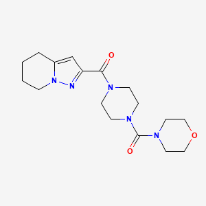 molecular formula C17H25N5O3 B2558115 (4-(Morpholine-4-carbonyl)piperazin-1-yl)(4,5,6,7-tetrahydropyrazolo[1,5-a]pyridin-2-yl)methanone CAS No. 2034339-06-3