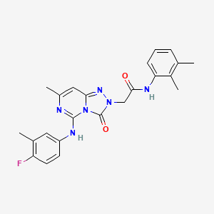 molecular formula C23H23FN6O2 B2558116 N~1~-(2,3-dimethylphenyl)-2-[5-(4-fluoro-3-methylanilino)-7-methyl-3-oxo[1,2,4]triazolo[4,3-c]pyrimidin-2(3H)-yl]acetamide CAS No. 1251608-99-7