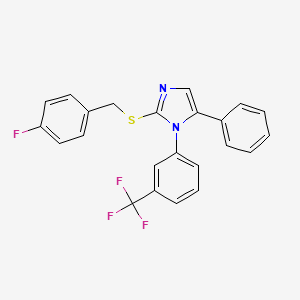 2-((4-fluorobenzyl)thio)-5-phenyl-1-(3-(trifluoromethyl)phenyl)-1H-imidazole