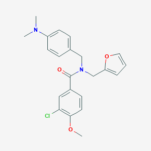 molecular formula C22H23ClN2O3 B255813 3-chloro-N-[4-(dimethylamino)benzyl]-N-(2-furylmethyl)-4-methoxybenzamide 