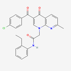 2-(3-(4-chlorobenzoyl)-7-methyl-4-oxo-1,8-naphthyridin-1(4H)-yl)-N-(2-ethylphenyl)acetamide