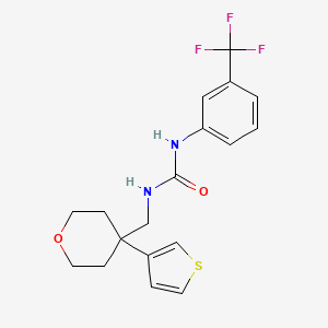1-((4-(thiophen-3-yl)tetrahydro-2H-pyran-4-yl)methyl)-3-(3-(trifluoromethyl)phenyl)urea