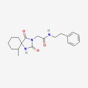 2-(6-methyl-2,4-dioxo-1,3-diazaspiro[4.5]decan-3-yl)-N-phenethylacetamide