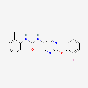 molecular formula C18H15FN4O2 B2558139 1-(2-(2-Fluorophenoxy)pyrimidin-5-yl)-3-(o-tolyl)urea CAS No. 1396874-07-9