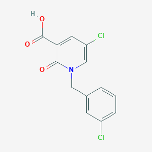 molecular formula C13H9Cl2NO3 B2558141 5-Chloro-1-(3-chlorobenzyl)-2-oxo-1,2-dihydro-3-pyridinecarboxylic acid CAS No. 222414-95-1