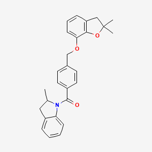 (4-(((2,2-Dimethyl-2,3-dihydrobenzofuran-7-yl)oxy)methyl)phenyl)(2-methylindolin-1-yl)methanone