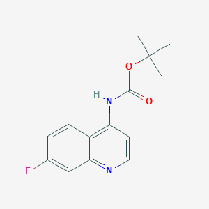 molecular formula C14H15FN2O2 B2558145 特丁基 7-氟喹啉-4-基氨基甲酸酯 CAS No. 1447607-36-4