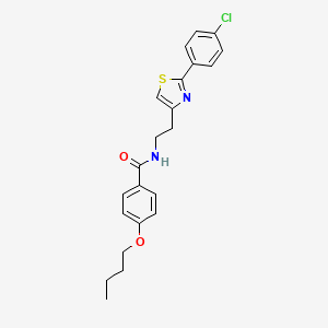 molecular formula C22H23ClN2O2S B2558149 4-丁氧基-N-{2-[2-(4-氯苯基)-1,3-噻唑-4-基]乙基}苯甲酰胺 CAS No. 895780-59-3