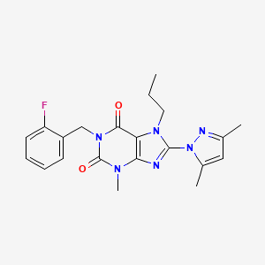 8-(3,5-dimethyl-1H-pyrazol-1-yl)-1-(2-fluorobenzyl)-3-methyl-7-propyl-1H-purine-2,6(3H,7H)-dione