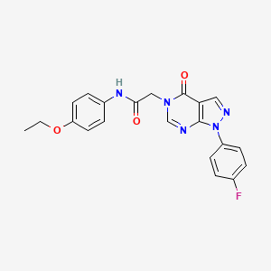 molecular formula C21H18FN5O3 B2558158 N-(4-エトキシフェニル)-2-[1-(4-フルオロフェニル)-4-オキソ-1,4-ジヒドロ-5H-ピラゾロ[3,4-d]ピリミジン-5-イル]アセトアミド CAS No. 852450-51-2