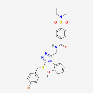 molecular formula C28H30BrN5O4S2 B2558167 N-((5-((4-bromobenzyl)thio)-4-(2-methoxyphenyl)-4H-1,2,4-triazol-3-yl)methyl)-4-(N,N-diethylsulfamoyl)benzamide CAS No. 392681-51-5