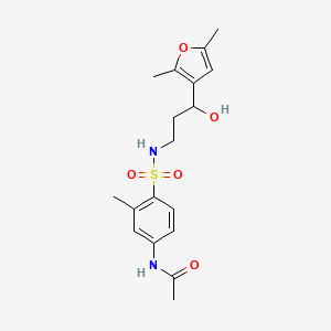 N-(4-(N-(3-(2,5-dimethylfuran-3-yl)-3-hydroxypropyl)sulfamoyl)-3-methylphenyl)acetamide