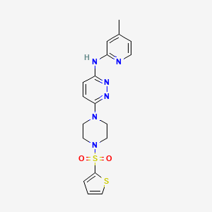 molecular formula C18H20N6O2S2 B2558170 N-(4-methylpyridin-2-yl)-6-(4-(thiophen-2-ylsulfonyl)piperazin-1-yl)pyridazin-3-amine CAS No. 1021221-80-6