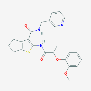 molecular formula C24H25N3O4S B255818 2-[2-(2-methoxyphenoxy)propanamido]-N-[(pyridin-3-yl)methyl]-4H,5H,6H-cyclopenta[b]thiophene-3-carboxamide 
