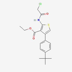 molecular formula C19H22ClNO3S B2558182 Ethyl 4-(4-tert-butylphenyl)-2-[(chloroacetyl)amino]thiophene-3-carboxylate CAS No. 356569-44-3
