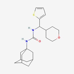 molecular formula C21H30N2O2S B2558185 1-((1S,3s)-adamantan-1-yl)-3-((tetrahydro-2H-pyran-4-yl)(thiophen-2-yl)methyl)urea CAS No. 2309747-06-4
