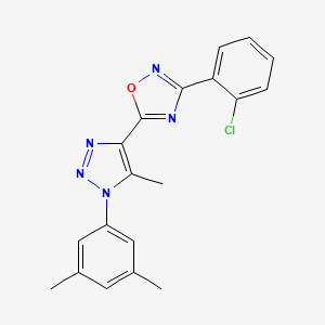 molecular formula C19H16ClN5O B2558188 3-(2-chlorophenyl)-5-(1-(3,5-dimethylphenyl)-5-methyl-1H-1,2,3-triazol-4-yl)-1,2,4-oxadiazole CAS No. 932527-53-2