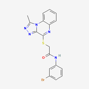 molecular formula C18H14BrN5OS B2558191 N-(3-bromophenyl)-2-((1-methyl-[1,2,4]triazolo[4,3-a]quinoxalin-4-yl)thio)acetamide CAS No. 1251570-56-5