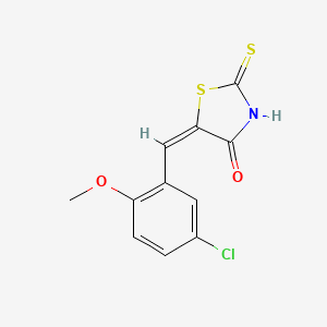 molecular formula C11H8ClNO2S2 B2558192 (5E)-5-(5-chloro-2-methoxybenzylidene)-2-mercapto-1,3-thiazol-4(5H)-one CAS No. 352700-55-1