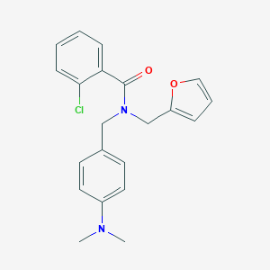 molecular formula C21H21ClN2O2 B255820 2-chloro-N-[4-(dimethylamino)benzyl]-N-(2-furylmethyl)benzamide 