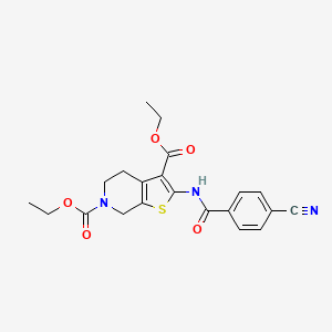 diethyl 2-(4-cyanobenzamido)-4,5-dihydrothieno[2,3-c]pyridine-3,6(7H)-dicarboxylate