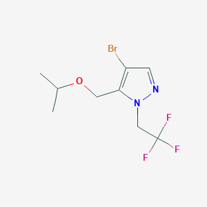 molecular formula C9H12BrF3N2O B2558204 4-bromo-5-(isopropoxymethyl)-1-(2,2,2-trifluoroethyl)-1H-pyrazole CAS No. 1855946-49-4