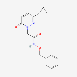 molecular formula C16H17N3O3 B2558206 N-(苯甲氧基)-2-(3-环丙基-6-氧代嘧啶并[1,6-b]嘧啶-1(6H)-基)乙酰胺 CAS No. 2034268-11-4