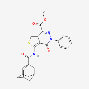 molecular formula C26H27N3O4S B2558208 Ethyl 5-(adamantane-1-carbonylamino)-4-oxo-3-phenylthieno[3,4-d]pyridazine-1-carboxylate CAS No. 851946-85-5