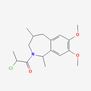 molecular formula C17H24ClNO3 B2558210 2-Chloro-1-(7,8-dimethoxy-1,4-dimethyl-1,3,4,5-tetrahydro-2-benzazepin-2-yl)propan-1-one CAS No. 2411240-35-0