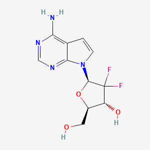 molecular formula C11H12F2N4O3 B2558211 (2R,3R,5R)-5-(4-氨基-7H-吡咯并[2,3-D]嘧啶-7-基)-4,4-二氟-2-(羟甲基)四氢呋喃-3-醇 CAS No. 156058-35-4