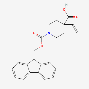 molecular formula C23H23NO4 B2558215 4-乙烯基-1-(9H-芴-9-基甲氧羰基)哌啶-4-羧酸 CAS No. 2413875-59-7