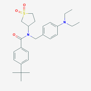 molecular formula C26H36N2O3S B255822 4-tert-butyl-N-[4-(diethylamino)benzyl]-N-(1,1-dioxidotetrahydrothiophen-3-yl)benzamide 