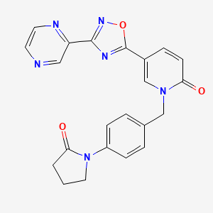 molecular formula C22H18N6O3 B2558221 1-(4-(2-氧代吡咯烷-1-基)苄基)-5-(3-(吡嗪-2-基)-1,2,4-恶二唑-5-基)吡啶-2(1H)-酮 CAS No. 1396863-54-9