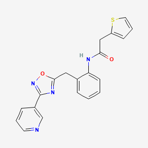 N-(2-((3-(pyridin-3-yl)-1,2,4-oxadiazol-5-yl)methyl)phenyl)-2-(thiophen-2-yl)acetamide