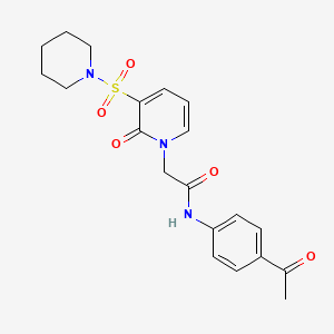 molecular formula C20H23N3O5S B2558229 N-(4-乙酰苯基)-2-(2-氧代-3-(哌啶-1-磺酰基)吡啶-1(2H)-基)乙酰胺 CAS No. 1251694-47-9