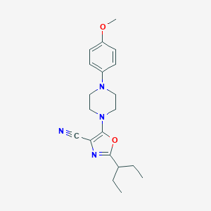molecular formula C20H26N4O2 B255823 2-(1-Ethylpropyl)-5-[4-(4-methoxyphenyl)-1-piperazinyl]-1,3-oxazole-4-carbonitrile 
