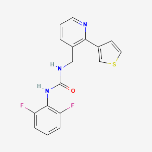 molecular formula C17H13F2N3OS B2558237 1-(2,6-Difluorophenyl)-3-((2-(thiophen-3-yl)pyridin-3-yl)methyl)urea CAS No. 2034434-97-2