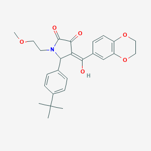 molecular formula C26H29NO6 B255824 5-(4-tert-butylphenyl)-4-(2,3-dihydro-1,4-benzodioxin-6-ylcarbonyl)-3-hydroxy-1-(2-methoxyethyl)-1,5-dihydro-2H-pyrrol-2-one 
