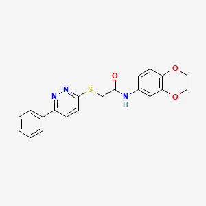 molecular formula C20H17N3O3S B2558242 N-(2,3-dihydro-1,4-benzodioxin-6-yl)-2-(6-phenylpyridazin-3-yl)sulfanylacetamide CAS No. 872630-33-6