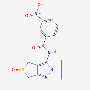 molecular formula C16H18N4O4S B2558258 N-(2-(tert-butyl)-5-oxido-4,6-dihydro-2H-thieno[3,4-c]pyrazol-3-yl)-3-nitrobenzamide CAS No. 1007194-30-0