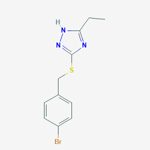 molecular formula C11H12BrN3S B255831 5-((4-bromobenzyl)thio)-3-ethyl-1H-1,2,4-triazole 
