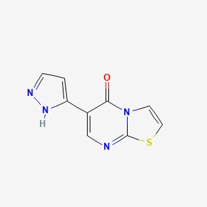 molecular formula C9H6N4OS B2558334 6-(1H-pyrazol-5-yl)-5H-[1,3]thiazolo[3,2-a]pyrimidin-5-one CAS No. 318949-48-3