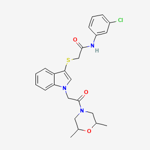 molecular formula C24H26ClN3O3S B2558336 N-(3-chlorophenyl)-2-((1-(2-(2,6-dimethylmorpholino)-2-oxoethyl)-1H-indol-3-yl)thio)acetamide CAS No. 892742-66-4