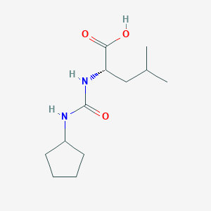 molecular formula C12H22N2O3 B2558339 (2S)-2-(cyclopentylcarbamoylamino)-4-methylpentanoic acid CAS No. 956192-72-6