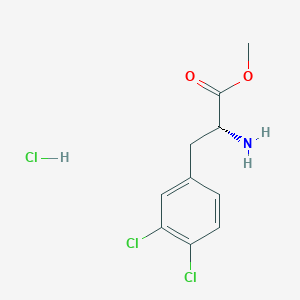 molecular formula C10H12Cl3NO2 B2558348 (R)-Methyl 2-amino-3-(3,4-dichlorophenyl)propanoate hydrochloride CAS No. 880347-78-4