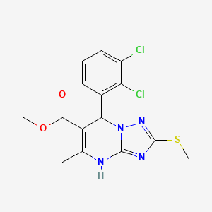 molecular formula C15H14Cl2N4O2S B2558354 7-(2,3-二氯苯基)-5-甲基-2-(甲硫基)-4,7-二氢-[1,2,4]三唑并[1,5-a]嘧啶-6-羧酸甲酯 CAS No. 909574-75-0
